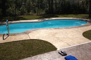 pool w/ stamped concrete deck, hampstead, nc